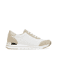 Weiße vegane remonte Damen Sneaker R6709-80 mit einem Reißverschluss. Schuh Innenseite.