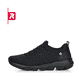 Schwarze Rieker EVOLUTION Damen Slipper 40405-00 mit einer super leichten Sohle. Schuh Außenseite.