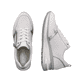 
Kristallweiße remonte Damen Sneaker D2409-80 mit einer flexiblen Sohle mit Keilabsatz. Schuhpaar von oben.