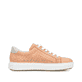 Orangene Rieker Damen Sneaker Low M3901-38 mit einer Schnürung sowie Löcheroptik. Schuh Innenseite.
