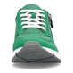 Grüne Rieker Damen Sneaker Low 48135-52 mit Reißverschluss sowie Komfortweite G. Schuh von vorne.