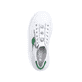 Weiße Rieker Damen Sneaker Low N5455-80 mit Reißverschluss sowie Schlangenmuster. Schuh von oben.