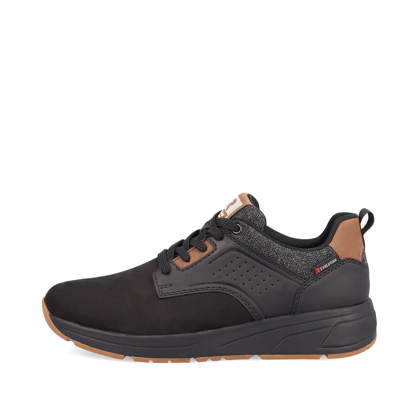 Schwarze Rieker Herren Sneaker Low 07005-00 mit flexibler Sohle. Schuh Außenseite.
