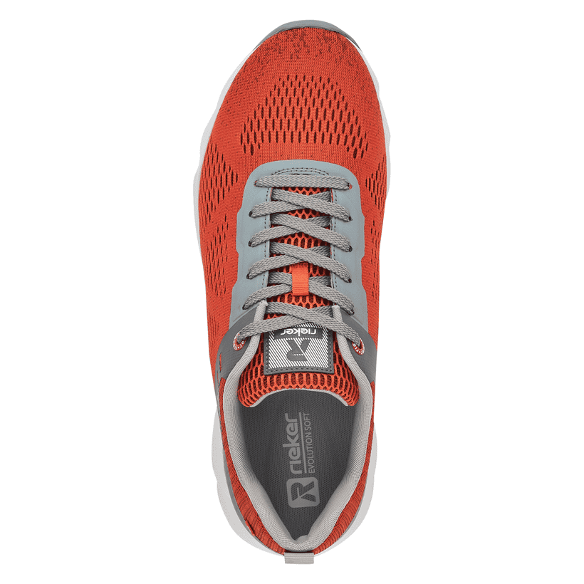 Rieker Herren Sneaker Low rust-orange grey | 07806-38