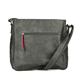 Rieker Damen Handtasche H1340-56 in Khaki-Kirschrot aus Kunstleder mit Reißverschluss. Handtasche Rückseite.