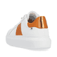 Weiße Rieker Damen Sneaker Low W1202-80 mit flexibler und ultra leichter Sohle. Schuh von hinten.