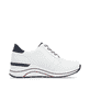 Weiße remonte Damen Sneaker D0T04-81 mit Reißverschluss sowie der Extraweite H. Schuh Innenseite.