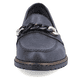 
Königsblaue Rieker Damen Loafers 51869-14 mit einer schockabsorbierenden Sohle. Schuh von vorne.