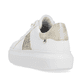 Weiße Rieker Damen Sneaker Low W1202-82 mit ultra leichter und flexibler Sohle. Schuh von hinten.