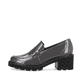 
Dunkelgraue remonte Damen Loafers D0A00-45 mit Elastikeinsatz sowie einem Blockabsatz. Schuh Außenseite