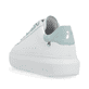 Weiße Rieker Damen Sneaker Low W1201-81 mit ultra leichter und flexibler Sohle. Schuh von hinten.