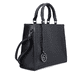 remonte Damen Handtasche Q0709-00 in Nachtschwarz aus Kunstleder mit Reißverschluss. Handtasche linksseitig.