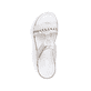 Graue Rieker Damen Pantoletten V02M6-40 mit einem Klettverschluss. Schuh von oben.