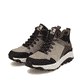 Braune Rieker Damen Sneaker High W0062-64 mit wasserabweisender TEX-Membran. Schuhpaar seitlich schräg.