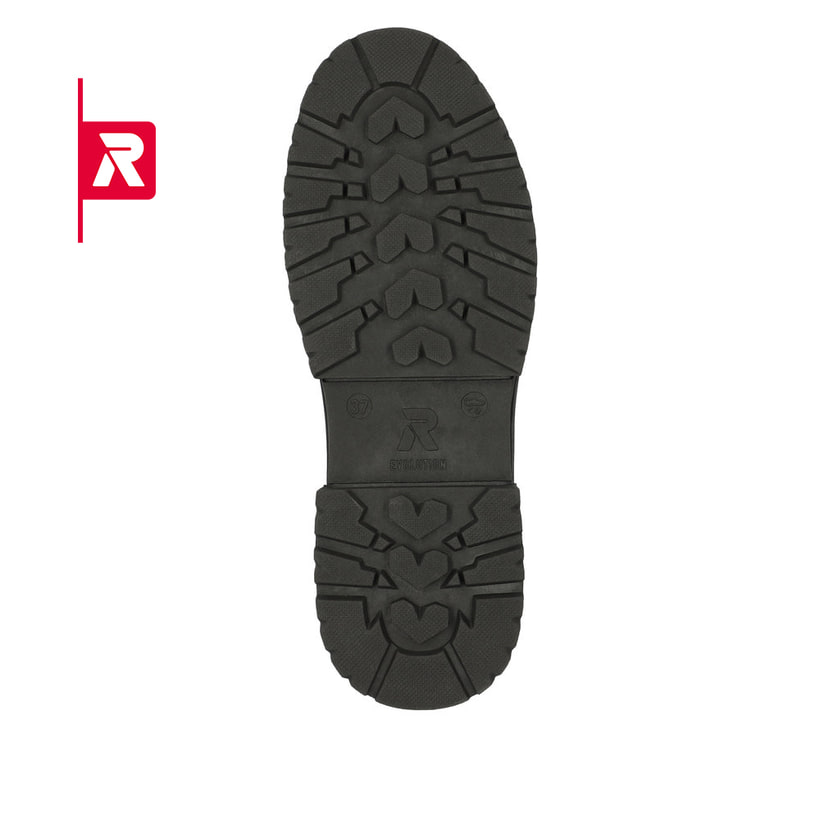 Grüne Rieker EVOLUTION Damen Stiefel W0371-52 mit Schnürung und Reißverschluss. Schuh Laufsohle.