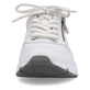 Weiße Rieker Damen Sneaker Low 48134-81 mit Reißverschluss sowie Komfortweite G. Schuh von vorne.