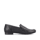 Schwarze Rieker Damen Loafer 51954-01 mit einem Elastikeinsatz. Schuh Innenseite.