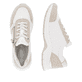 Weiße remonte Damen Sneaker D0G09-81 mit einem Reißverschluss sowie Extraweite H. Schuh von oben, liegend.