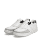 Weiße Rieker Herren Sneaker Low B7806-80 mit TR-Sohle mit weichem EVA-Inlet. Schuhpaar seitlich schräg.