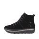 Schwarze Rieker Damen Sneaker High W0960-00 mit TR-Sohle mit weichem EVA-Inlet. Schuh Außenseite.