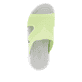 Grüne waschbare Rieker Damen Pantoletten V8451-52 mit einer flexiblen Sohle. Schuh von oben.