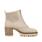 Graubeige Rieker Damen Stiefeletten Y9050-62 mit einer Profilsohle mit Blockabsatz. Schuh Innenseite