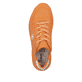 Orangene Rieker Damen Sneaker Low N5202-38 mit flexibler Sohle. Schuh von oben.