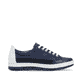 Royalblaue remonte Damen Sneaker D5826-15 mit einem Reißverschluss. Schuh Innenseite.