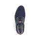 Azurblaue Rieker Herren Schnürschuhe 11311-14 mit einem Reißverschluss. Schuh von oben.