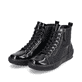 
Schwarze remonte Damen Schnürschuhe D0775-01 mit Schnürung und Reißverschluss. Schuhpaar schräg.