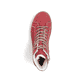 
Erdbeerrote Rieker Damen Schnürstiefel N1022-33 mit einer robusten Profilsohle. Schuh von oben
