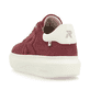 Rote Rieker Damen Sneaker Low W1204-35 mit einer ultraleichten Plateausohle. Schuh von hinten.