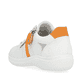 Weiße remonte Damen Schnürschuhe D1E01-81 mit einem Reißverschluss. Schuh von hinten.