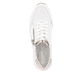 Weiße remonte Damen Sneaker D0T04-80 mit Reißverschluss sowie Extraweite H. Schuh von oben.