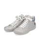 
Silbergraue Rieker Damen Schnürschuhe 52504-40 mit einer schockabsorbierenden Sohle. Schuhpaar schräg.