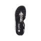 Schwarze Rieker Keilsandaletten 62949-00 mit einem Elastikeinsatz. Schuh von oben.