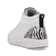Weiße Rieker Damen Sneaker High 41908-80 mit flexibler und super leichter Sohle. Schuh von hinten.