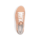 Orangene Rieker Damen Sneaker Low M3901-38 mit einer Schnürung sowie Löcheroptik. Schuh von oben.
