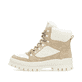 Beige Rieker Damen Schnürstiefel W2173-62 mit griffiger Fiber-Grip Sohle. Schuh Außenseite.