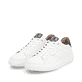 Weiße Rieker Herren Sneaker Low U0704-80 mit TR-Sohle mit leichtem EVA-Inlet. Schuhpaar seitlich schräg.
