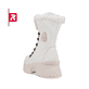 Weiße Rieker EVOLUTION Damen Stiefel W0372-80 mit Schnürung und Reißverschluss. Schuh von hinten.