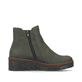 Graugrüne Rieker Damen Chelsea Boots X9172-54 mit einer Profilsohle mit Keilabsatz. Schuh Innenseite