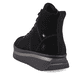 Schwarze Rieker Damen Sneaker High W0960-00 mit TR-Sohle mit weichem EVA-Inlet. Schuh von hinten.