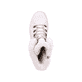 Weiße Rieker Damen Schnürstiefel W0372-80 mit einer Plateausohle. Schuh von oben.