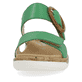 Smaragdgrüne remonte Damen Riemchensandalen R6853-53 mit einem Klettverschluss. Schuh von vorne.