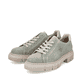 Mintgrüne Rieker Damen Schnürschuhe M3840-53 mit Schnürung sowie einer Plateausohle. Schuhpaar schräg.