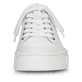 Reinweiße Rieker Damen Sneaker Low N59W1-80 mit einer Schnürung. Schuh von vorne.