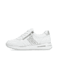Weiße remonte Damen Sneaker D1G00-80 mit Reißverschluss sowie Ausstanzungen. Schuh Außenseite.