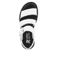 Weiße Rieker Damen Riemchensandalen W1650-80 mit einer flexiblen Sohle. Schuh von oben.