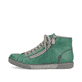 
Smaragdgrüne Rieker Damen Schnürschuhe Z1221-53 mit einer robusten Profilsohle. Schuh Außenseite